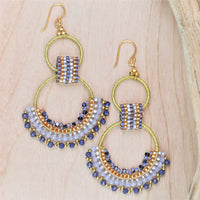 Thai 2 Ring Crystal Earrings