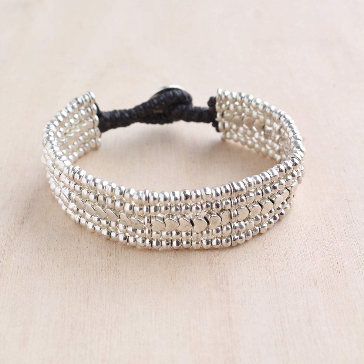 Single Row Heart Premium Alloy Bracelet