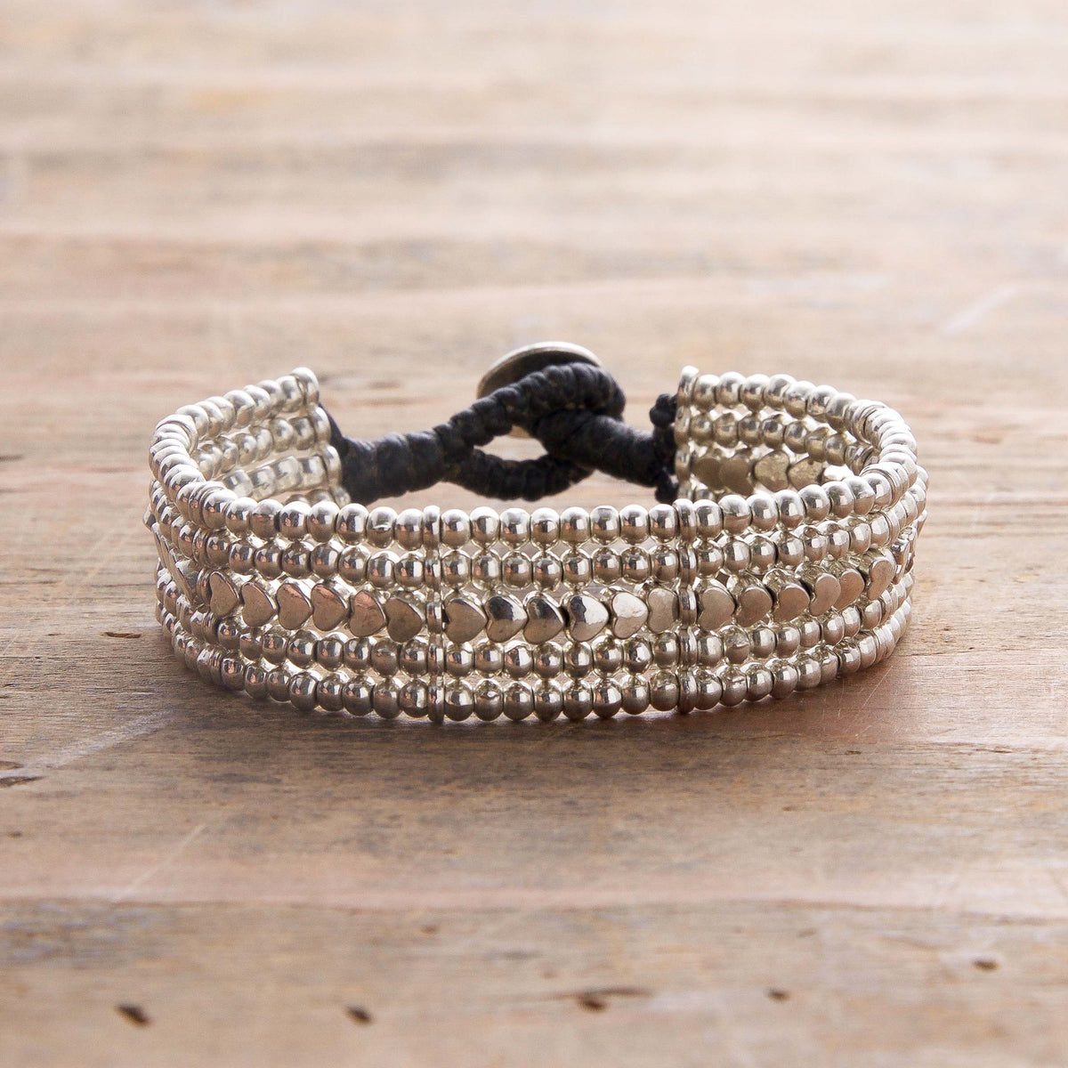 Single Row Heart Premium Alloy Bracelet | Shop Bali Queen