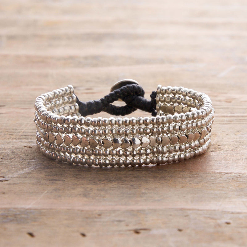 Single Row Heart Premium Alloy Bracelet | Shop Bali Queen