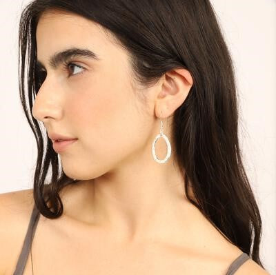 Sm Hammered Hoop Alloy Earrings