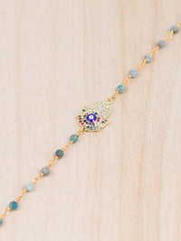 18K Toggle Sm Hamsa Blue Apatite Bracelet | Shop Bali Queen