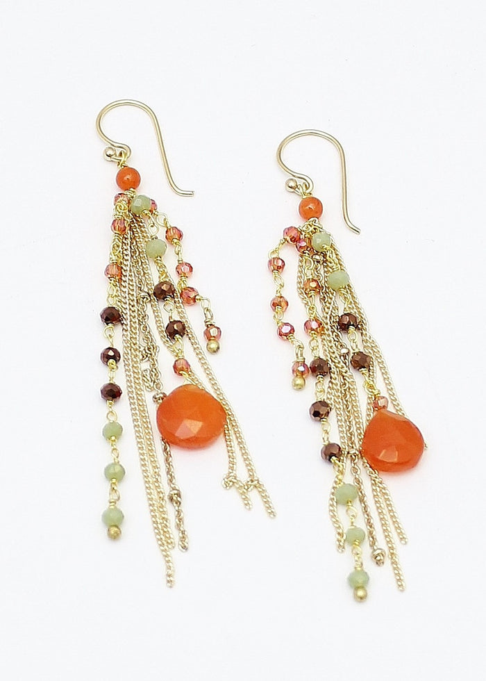 Thai Crystal & Fringe Earrings
