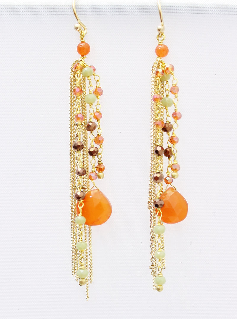 Thai Crystal & Fringe Earrings