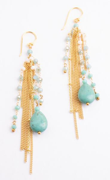 Thai Crystal & Fringe Earrings