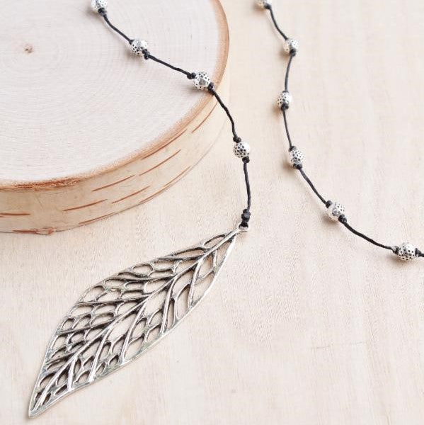 Webbed Leaf Alloy Necklace | Shop Bali Queen