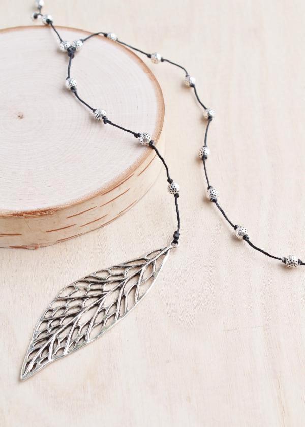 Webbed Leaf Alloy Necklace | Shop Bali Queen
