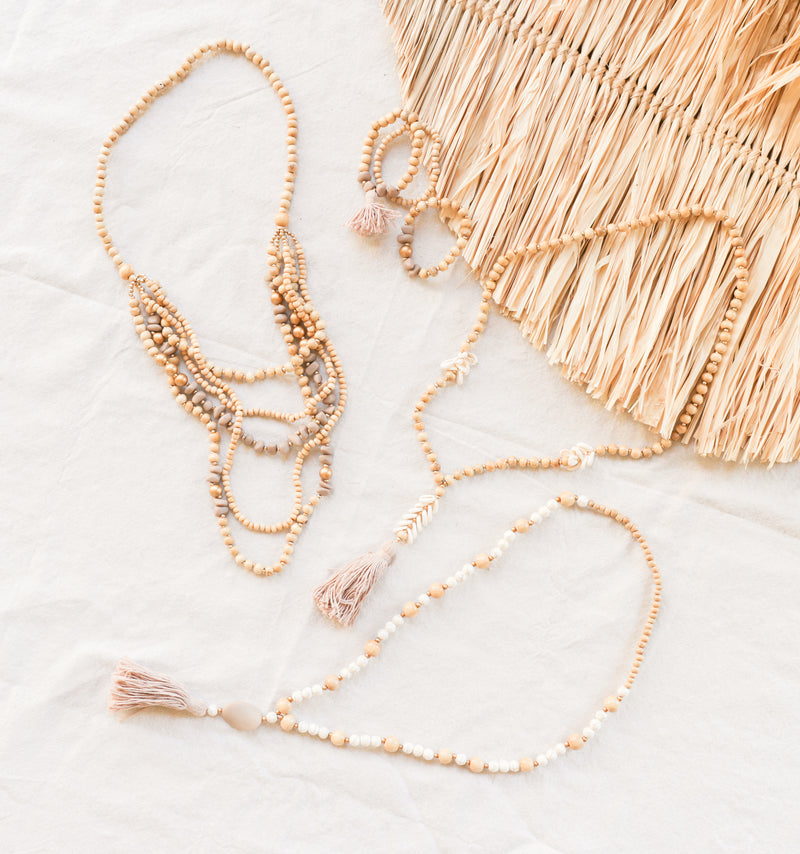 Wood & Resin Multi Strand Necklace